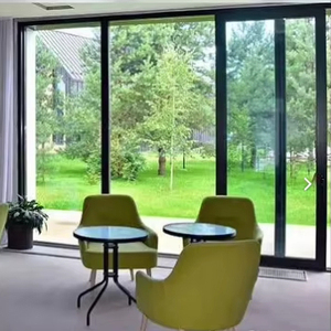 Hiện đại đôi kính Tempered Kính trượt Patio cửa hợp kim nhôm bão cách âm tính năng có thể gập lại cho phòng khách - Product Image 1