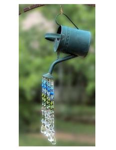 Arrosoir en métal rustique galvanisé bleu foncé de haute qualité avec bec et poignée en métal parfait pour les plantes d'intérieur - Product Image 2