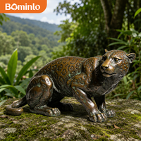 Escultura de Leopardo de Bronce, Estatua de Animal Realista, Adecuada para Jardines de Villas, Plazas Públicas y Paisajes Exteriores