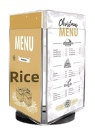 Support de menu triangulaire en acrylique transparent à trois faces OEM/ODM, présentoir de carte de menu en lucite prismatique