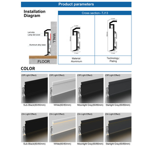 <span class=keywords><strong>Profilo</strong></span> in Alluminio <span class=keywords><strong>LED</strong></span> da 6cm per Battiscopa, Illuminazione Incassata per Corridoi di Hotel, Appartamenti, Ville e Interni Commerciali - Product Image 2