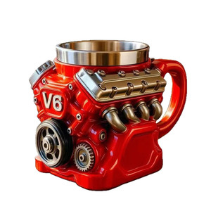 แก้วกาแฟสเตนเลส 3 มิติ ลายเครื่องยนต์ V8 V6 สำหรับนักเดินทางข้ามพรมแดน - Product Image 5
