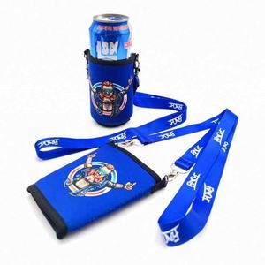 Custom Personalized Logo <b>Polyester</b> Heat Transfer Printed Adjustable Length Wine Beer Water Bottle Cup Holder Neck Strap <b>Lanyard</b> - Product Image 2