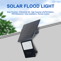 Reflector LED Solar para Exteriores de 40W 50W 60W, Impermeable, con Control Remoto, de Aluminio Fundido, para Jardín y Patio