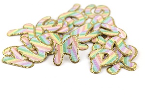 Nouvelle lettre patchs fer sur bricolage université grec lettre maquillage sac accessoires arc-en-ciel couleur anglais lettres <span class=keywords><strong>Alphabet</strong></span> de a à Z - Product Image 6