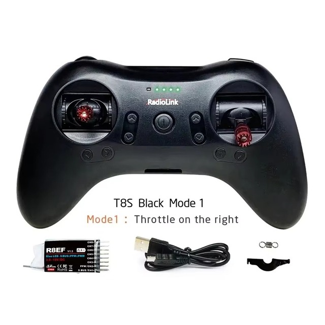 RadioLink RC Transmitter T8S 8CH 2.4GHz Throttle Right Receiver R8EF Radio Control for Aircraft/Drone Handle Remote Controller