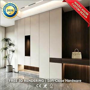 Armadio Modulare Moderno Minimalista Senza Maniglie Bicolore per Mudroom, Progetto Appartamento, Guardaroba di Lusso - Product Image 1
