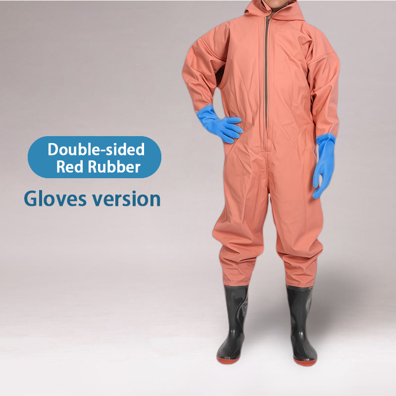 Gants en caoutchouc rouge double face