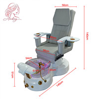 Fauteuil de pédicure électrique moderne de luxe avec dossier et siège réglables, équipement de soin des pieds pour salon de manucure