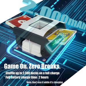 Mélangeur de cartes automatique X1 Modèle 2000mAh Batterie rechargeable 2 jeux Ultra silencieux 12 mois Phase 10 Soirées casino Jeux de famille - Product Image 5