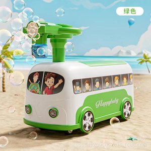 Happybaby Music Bus Toy Car For 2 To 4 Years Old Kids Bubble Blowing Four Wheel Balance Vehicle - Product Image 2