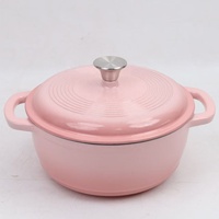 Casserole en fonte émaillée de 26 cm de haute qualité, antiadhésive, écologique, compatible gaz et induction, avec couvercle, vente en gros
