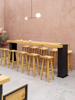 Meubles commerciaux de style rustique rétro Table de bar de cuisine de restaurant en bois et métal pour le dîner