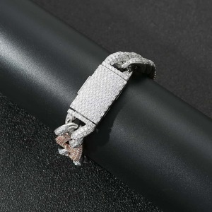Wholesale 20mm Two-Tone G Link Sterling Silver 925 Moissanite Brilliant Cut Cuban Hiphop Style <b>Bracelets</b> <b>Bangles</b> - Product Image 5