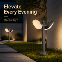 Lampe de jardin LED moderne à double tête, étanche IP65, en aluminium, décorative, pour l'extérieur, pelouse, patio, éclairage paysager