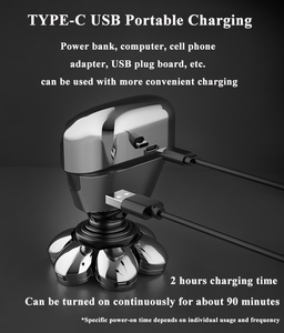 En stock Rasoir à crâne rotatif rechargeable 7D Rasoirs à tête électrique 5 en 1 pour hommes chauves - Product Image 5