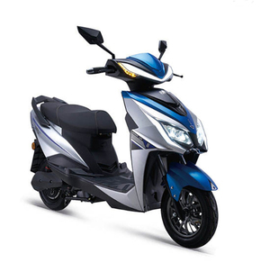 Motocicleta Eléctrica Azul Plateada con Faro LED, Motor Central y Ruedas de Aleación - Product Image 1