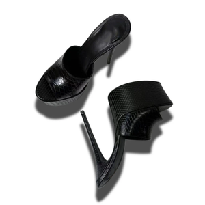 Mules de <span class=keywords><strong>Plataforma</strong></span> con Tacón de 16 cm, Diseño de Piel Sintética con Estampado de Pitón, Zapatos de Baile para Mujer, para Club, 2026 - Product Image 4