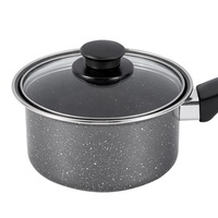 Promotion : Casserole Chef Antiadhésive en Acier Carbone avec Couvercle, Poignée Bakélite, 16 cm – Idéale pour le Lait