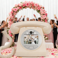 Téléphone rotatif vintage avec caméra et écran LCD pour enregistrement vidéo et audio, livre d'or de mariage pour événements