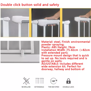 New white baby pet door cancello di <span class=keywords><strong>sicurezza</strong></span> Extra largo double lock steel baby play cancello di recinzione per <span class=keywords><strong>bambini</strong></span> - Product Image 4