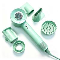 Sèche-cheveux professionnel ionique portable, haute vitesse 110000 tr/min, pliable, léger, électrique, en plastique, concentrateur, pour voyage et usage domestique