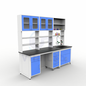 Mesa de Laboratorio con Gabinete Suspendido Certificado <span class=keywords><strong>SEFA</strong></span> 8M, Muebles de Laboratorio Duraderos, Resistencia Química, Banco de Trabajo de Metal, Banco de Trabajo de Acero - Product Image 1