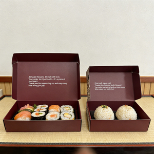 Cajas de Sushi Desechables para Llevar, Fabricadas Profesionalmente, de Papel Kraft de Grado Alimenticio - Product Image 1