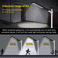 KCD Boîtier ABS à faible puissance 12v Panneau solaire LED 60w 150w 200w Lampadaire solaire tout-en-un avec batterie au lithium