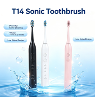 Brosse à dents électrique sonique Eisler Elegant Striped Matte White T14, design minimaliste, brosse de nettoyage buccal rechargeable OEM