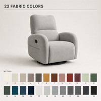Fauteuil inclinable pivotant à 360 degrés en tissu avec repose-pieds, inclinaison manuelle, 23 couleurs, housse tissée, chaise longue pour la maison