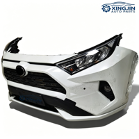 Kit de carrocería delantera de segunda mano de fábrica original para Toyota RAV4, conjunto de parachoques delantero, radiador Geshan, faros LED, labio delantero, capó