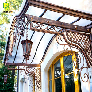 <span class=keywords><strong>Auvent</strong></span> d'entrée en fer forgé de style moderne de haute qualité Pergola <span class=keywords><strong>auvent</strong></span> de conception personnalisée pour <span class=keywords><strong>porte</strong></span> d'entrée de villa et balcon extérieur - Product Image 1