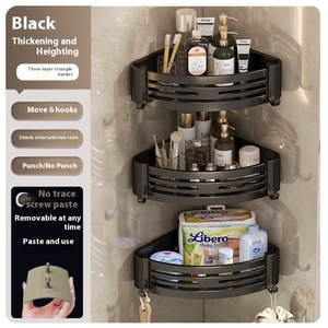 Estante de almacenamiento de baño OEM Diseño de trípode Estante de almacenamiento de cocina montado en la pared que ahorra espacio - Product Image 4