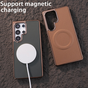 Dissipation thermique flanelle placage bords étui rigide pour Samsung Galaxy S22 S23 S24 S25 Ultra S24FE couverture de charge sans fil magnétique - Product Image 5