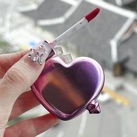 Tube de gloss à lèvres personnalisé de 3 ml en forme de cœur, contenants pour baume à lèvres, emballage de rouge à lèvres, marque privée, rouge à lèvres avec support magnétique pour téléphone