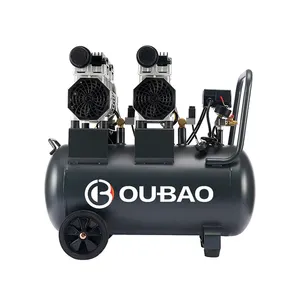 OUBAO Compresor Silencioso Taizhou Portable Mobile 50 Litre 50L Piston Non OilSilent Oil Free Air Compressor