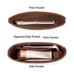 Bolso Organizador Portátil Multifunción <span class=keywords><strong>de</strong></span> Fieltro para Maquillaje <span class=keywords><strong>de</strong></span> Mujer, con Dos Asas, Abierto, para <span class=keywords><strong>Viaje</strong></span>, Cartera Interior - Product Image 3