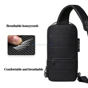 Sac de poitrine imperméable de grande capacité pour homme, nouvelle mode, sac banane de sport portable en Oxford avec fermeture à glissière, vente en gros USB - Product Image 5