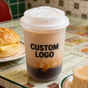 Vasos de Plástico Transparente Esmerilado de 16oz (90mm) para Té con Leche, con Tapa y Pajita, Ecológicos, Impresión UV, Logotipo Personalizado, Desechables - Product Image 2