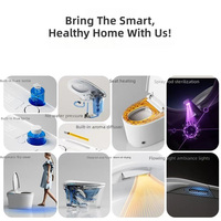 Toilette intelligente électrique à couvercle automatique, auto-nettoyante, avec bidet et télécommande, WC sanitaire