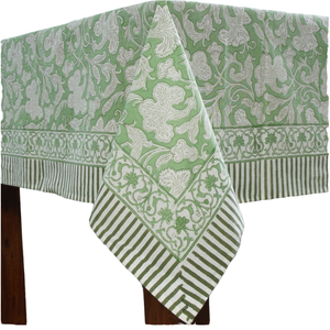 Big Sale 6ft 8ft Fitted <b>Rectangle</b> Cotton <b>Tablecloth</b> Floral Pattern Outdoor Use White Wedding Table Cover - Product Image 1