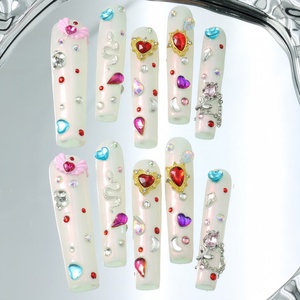Uñas postizas acrílicas 3D de alta calidad, estilo ataúd/cuadradas, de cobertura completa, presionables, precio de fábrica al por mayor - Product Image 3