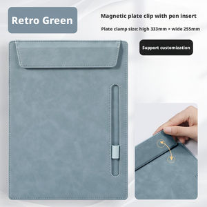 A4 Presentatiemap op maat, PU+Papier Portfolio, Conferentieblok, Paperclip, Business Schrijfbord, Magnetische Klem, Pen - Product Image 5