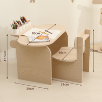 Ensemble table et chaise d'étude pour enfants de haute qualité, populaire, moderne, en bois, avec montage facile, fabriqué dans l'Anhui