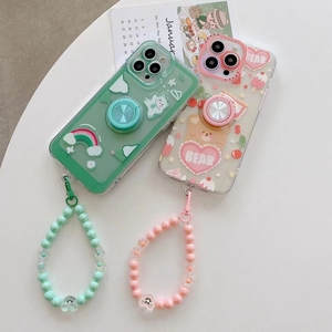 Fundas de teléfono móvil personalizadas con dibujos animados para <span class=keywords><strong>iPhone</strong></span> 14 <span class=keywords><strong>13</strong></span> 12 Pro 11 funda de teléfono con soporte de anillo y correa de mano Carcasas Para móviles - Product Image 1