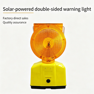 Feux de signalisation clignotants à LED solaires en plastique, protection IP66, haute visibilité pour barricades routières, allées et sécurité routière - Product Image 1
