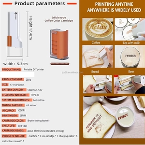 เครื่องพิมพ์อาหารแบบพกพา EVEBOT PrintPen ใช้หมึกกินได้ สำหรับกาแฟ เค้ก มาการอง คุกกี้ เบียร์ ค็อกเทล DIY - Product Image 6