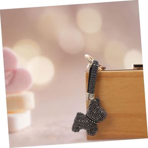 Rhinestone Hanging Pendant <b>Dog</b> Key Ring Backpack Hanging <b>Dog</b> Cartoon Sparkling Design Small Gift for Car Keychain Decoration - Product Image 6