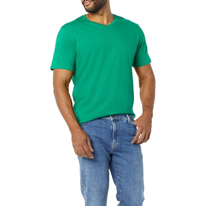 เสื้อยืดคอกวีแขนสั้นผู้ชายสีพื้น น้ำหนักเบา สกรีนโลโก้ได้ ผ้าระบายอากาศ แห้งเร็ว เหมาะสำหรับกิจกรรมกลางแจ้ง - Product Image 1